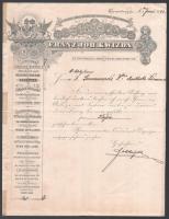 1891 Korneuburg, Franz Joh. Kwidza Apotheker fejléces levélpapírjára írt levél és számla