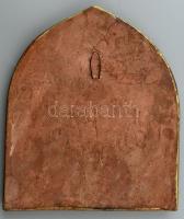 Benő jelzéssel: Madonna a kisdeddel. Mázas kerámia fali dísz. 22x25 cm