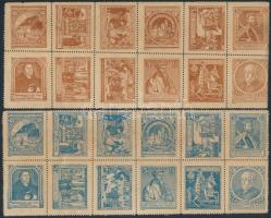 1917 400 éves a reformáció jótékonysági 4 klf színű levélzáró 12-es tömb