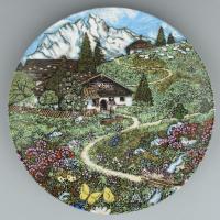 Altenkunstadt porcelán tányér Austriateller. Matricás, jelzett, hibátlan. d: 26 cm