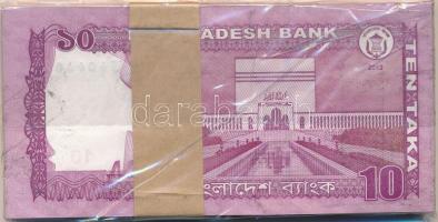 Banglades 2013. 10T (50x) kötegelővel, sorszámkövető T:I,I-
Bangladesh 2013. 10 Taka (50x) with wra...