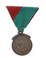 ~1900. Csillag Kerékpáros Kör Budapesten 1899 zománcozott Br díjérem szalagon (37x33mm) T:2