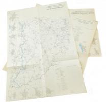 cca 1976 3 db közúti megyei térkép: Bács-Kiskun, Szabolcs-Szatmár, Pest megye (1000 pld.), KPM szervei belső használatára, 1:200000, Kartográfiai Vállalat, hajtásnyomokkal, 57x82,5 cm