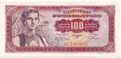 Jugoszlávia 1963. 100D T:I-  Yugoslavia 1963. 100 Dinara C:AU  Krause 73