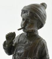 Julius Schmidt-Felling (1835-1920): Kis vagány. Öntött patinázott bronz. Párizsi öntöde. Jelzett. m:...