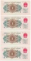 Kínai Népköztársaság 1962. 1J (4x) sorszámkövetők "VIII II X 0312069 - VIII II X 0312072" ...