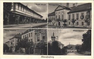 1937 Sátoraljaújhely, Vasútállomás, Vármegyeháza, Városi bérpalota, Állami borpince. Lengyel Andor felvétele (Rb)