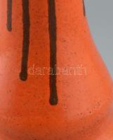 Tófej, retro váza. Mázas kerámia, jelzés nélkül. 22 cm