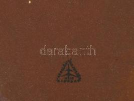 Nag yméretű retro kerámia tál. Mázas, kézzel festett, jelzett, hibátlan. d: 36 cm