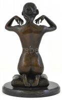 Ponsart, Paul (1882-1915, francia szobrász) - "Női akt" öntött, patinázott bronzfigura, pá...