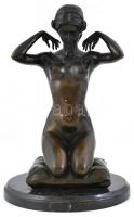 Ponsart, Paul (1882-1915, francia szobrász) - "Női akt" öntött, patinázott bronzfigura, pá...