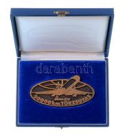 ~1980. "Malév - 50.000km - Törzsutas" Br plakett, miniatűr jelvénnyel (55x110mm) T:2