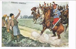 Háború békében / Austro-Hungarian K.u.K. military art postcard. B.K.W.I. 880-10. s: Schönpflug
