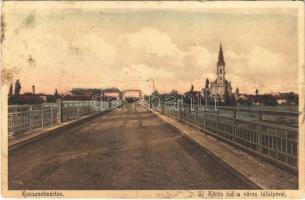 1937 Kunszentmárton, Új Körös híd a város látképével. Wolf Dezső kiadása (fa)