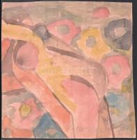 Csepeli Németh Miklós (1934-2012): Fekvő női akt. Akvarell, papír, jelzett, felületén törésnyomokkal, 29×28 cm