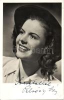 Pelsőczy Irén művésznő aláírása dedikált fotólapon