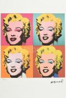 Andy Warhol (1928-1987): Négyszögletes Marylin Monroe Litográfia, papír. Sorszámozott 39/100 jelzett a nyomaton. Georges Israel editeur szárazpecséttel is jelzett, hozzá tanúsítvány. Lithography with attest 38,3x56,3 cm