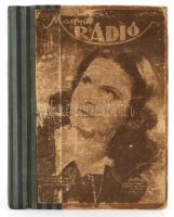 cca 1947 Slágerek, kották, dalszövegek, közte Magyar Rádió újságkivágások, gépelt és kézzel írt oldalak, kissé viseltes félvászon-kötésben