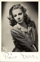 Rév Erzsi színésznő aláírása fotólapon