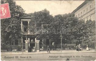 1909 Budapest VII. Pálmaliget nagyvendéglő és teljes panzionátus. Aréna út 74. (mai Dózsa György út) (EK)