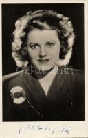 Turay Ida színésznő aláírása fotólapon