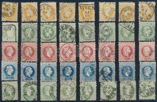 Ausztria 1867 40 db bélyeg színárnyalatokkal közte szép bélyegzések