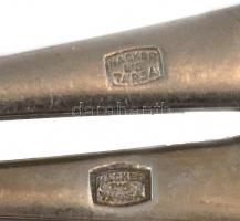 11 db alpakka mokkáskanál. Jelzett: Hacker és társa. h: 12 cm