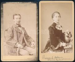 Jármay Gyula? (1846-1915) gyógyszerész és felesége Ringauf Melanie. Két vizitkártya fotó
