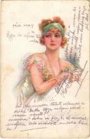 1920 Mia May. Lady art postcard. ERKAL No. 335/1. s: Usabal (szakadás / tear)