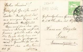 1911 Zenta, Senta; a tűzvészben leégett városháza romjai, Szlavnity K. és fia, Hartstein Jenő és Ric...