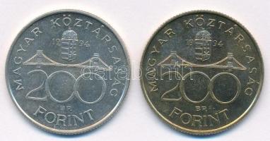 1994. 200Ft Ag "Deák" (2x) T:1- patina Adamo F13.1