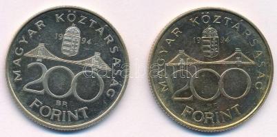 1994. 200Ft Ag "Deák" (2x) T:1-,2 patina Adamo F13.1