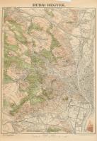 cca 1930-1940 5 db Budai hegyek térképe, terv.: Dr. Vigyázó János, 1 : 50.000, Bp., M. Kir. Állami T...