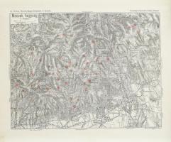 cca 1920 3 db Börzsönyi hegység térképe, 1 : 75.000, Bp., Turistaság és Alpinizmus, 41,5x29,5 cm + 4...