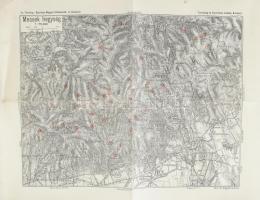 cca 1920 3 db Börzsönyi hegység térképe, 1 : 75.000, Bp., Turistaság és Alpinizmus, 41,5x29,5 cm + 4...