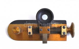 Réz precíziós mérőeszköz, eredeti dobozában. cca.1900, h: 10 cm