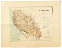 cca 1900 Lika-Krbava vármegye térképe Gönczy Pál, 41x37 cm