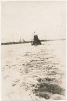 ~1920 Magyar Királyi Folyamőrség egyik őrnaszádja / Hungarian Royal River Guard ship. photo (fl) (11,1 x 7,3 cm)