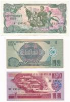 Észak Korea 1978. 1W "kék pecsét" + 1988. 1W "kapitalista látogató" + 1988. 1W &...