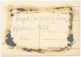 1923 Dunaföldvár, Magyar Királyi Folyamőrség "SZEGED" (ex SMS Wels) őrnaszádja, matrózok /...