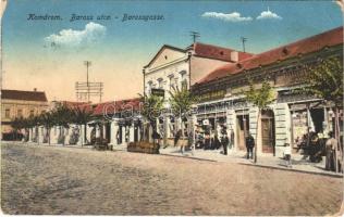1918 Komárom, Komárno; Baross utca, Krausz Samu, Pannonia könyvnyomda üzlete és saját kiadása / street view, shops, publishing house (EB)