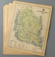 19 db vármegye térkép a Pallas Nagy Lexikonból, jó állapotban