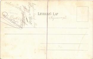 Budapest XII. Zugliget, Disznófő vendéglő, terasz vendégekkel és pincérekkel. Divald Károly 182. sz....