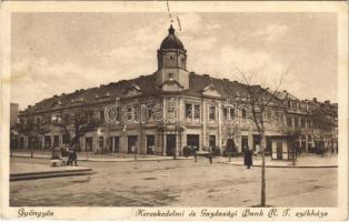 1930 Gyöngyös, Kereskedelmi és Gazdasági Bank R.T. székháza, üzletek (EK)