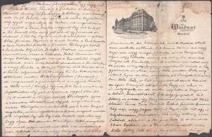 1927 Kanadai utazás során írt útinapló