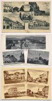 4 db RÉGI kárpátaljai város képeslap: Csap, Beregszász, Huszt, Kilátás a Hoverla oldalából / 4 pre-1945 Transcarpathian town-view postcards: Chop, Berehove, Khust, Hoverla