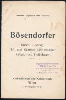 cca 1910-1920 Bösendorfer kaiserl. u. königl. Hof- und Kammer-Klaviermacher kaiserl. russ. Hoflieferant, foltos, 23p