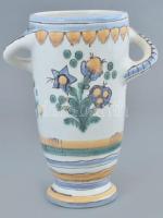 Iparművészeti vállalatos Gorka kerámia váza, jelzett, kopásnyomokkal, m: 19 cm