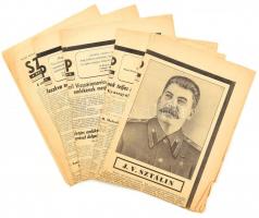 1953 Sztálin haláláról megemlékező újságok, 5 db