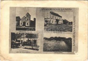 1950 Sándorfalva, Református templom, Hengermalom, Strandfürdő, Széll Pál üzlete (b)